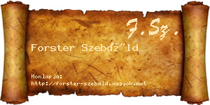 Forster Szebáld névjegykártya